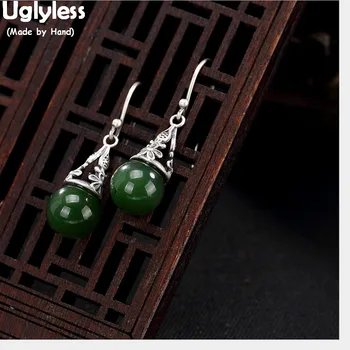 Uglyless 100% Real 925 Sterling Silver Hollow Cone Earrings for Women Natural Jade Ball Fine Jewelry Thai Silver Flower Brincos
Uglyless 100% Real 925 Sterling Silver Hollow Cone Earrings for Women Natural Jade Ball Fine Jewelry Thai Silver Flower Brincos