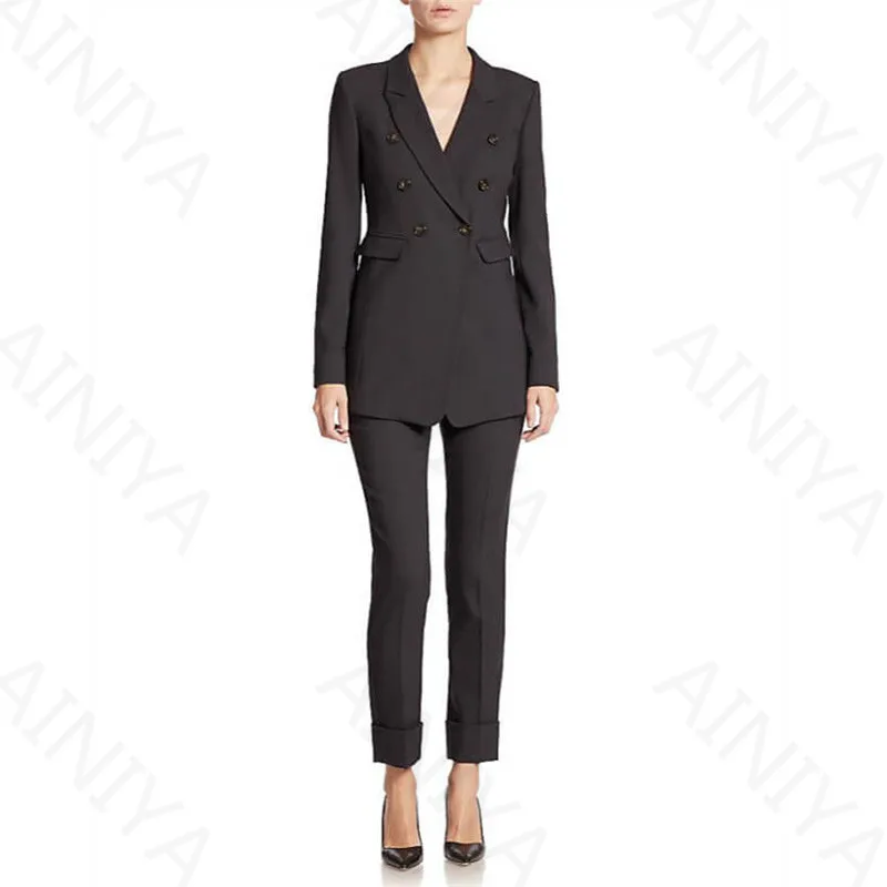 New Black 3 Piece Sets Women Pant Suits Double Breasted Uniform Designs Formal Style Office Lady Business Suits Work Wear Custom
New Black 3 Piece Sets Women Pant Suits Double Breasted Uniform Designs Formal Style Office Lady Business Suits Work Wear Custom