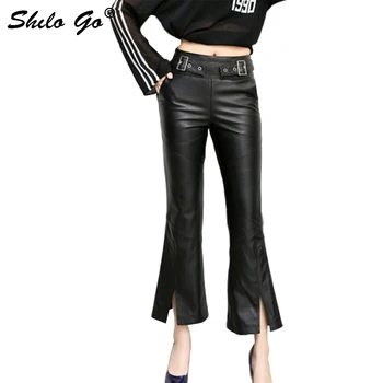 Elegant Leather Pants Women Summer Sheepskin Genuine Leather Open Up Flare Trousers High Waist Belt Zipper Female Capris 4XL
Elegant Leather Pants Women Summer Sheepskin Genuine Leather Open Up Flare Trousers High Waist Belt Zipper Female Capris 4XL