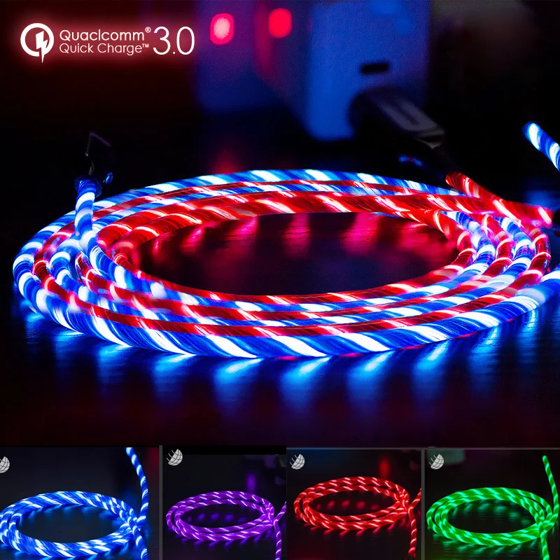 Flowing LED Light Micro USB Charger Data Sync Charging Cables For Samsung S9 Android USB Charging line for iPhone X/Xs Type-C
Flowing LED Light Micro USB Charger Data Sync Charging Cables For Samsung S9 Android USB Charging line for iPhone X/Xs Type-C