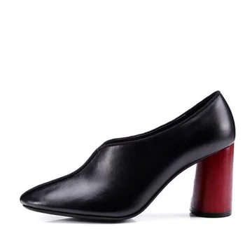 Mahogany round with thick with different real leather shoes sexy high-heeled shoes, women's shoes V mouth fashion
Mahogany round with thick with different real leather shoes sexy high-heeled shoes, women's shoes V mouth fashion