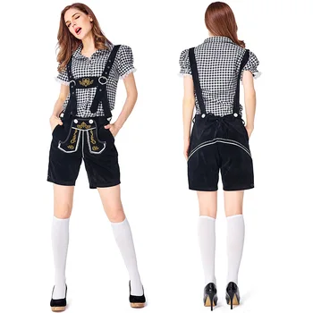 German traditional Grey and Black Oktoberfest couple costumes European and American bar overalls Alpine costumes adult women
German traditional Grey and Black Oktoberfest couple costumes European and American bar overalls Alpine costumes adult women