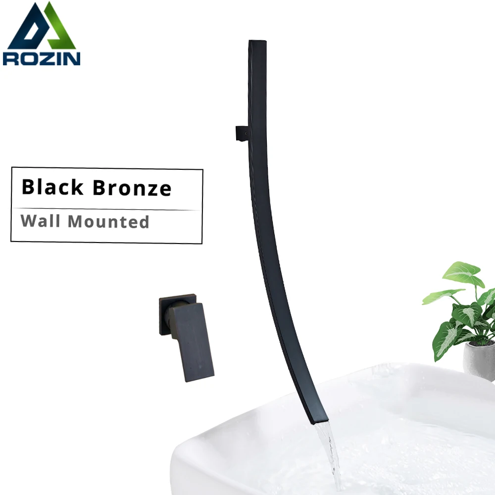 70cm Spout Waterfall Faucet Wall Mounted Basin Mixer Tap Single Handle Black Bronze Mixer Tap Concealed Basin Sink Torneira
70cm Spout Waterfall Faucet Wall Mounted Basin Mixer Tap Single Handle Black Bronze Mixer Tap Concealed Basin Sink Torneira