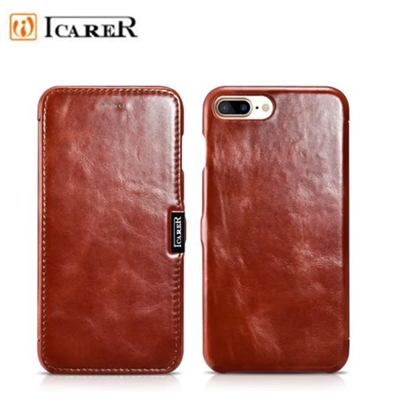 Чехол для iPhone 8 классический флип чехол из натуральной кожи iCarer Plus сумки телефона