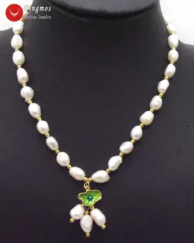Qingmos Natural White Pearl Necklace for Women Jewelry with 7-9mm Baroque Pearl & Lotus Leaf Pendant Necklace Chokers 17" n6004
Qingmos Natural White Pearl Necklace for Women Jewelry with 7-9mm Baroque Pearl & Lotus Leaf Pendant Necklace Chokers 17" n6004