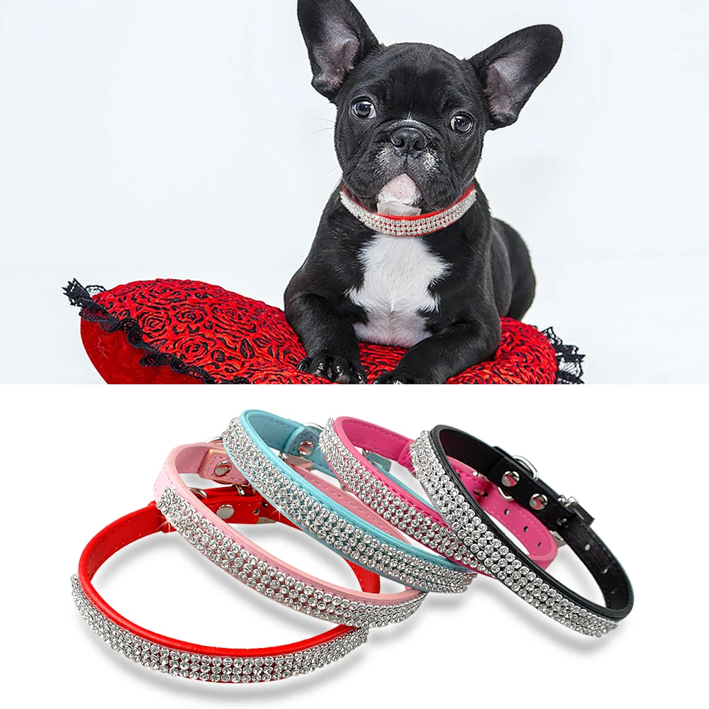 Rhinestone Dog Cat Collar Leather Small Pet Puppy Necklace Pet Collars for Small Dogs Cat Necklace French Bulldog Pink Color XS
Rhinestone Dog Cat Collar Leather Small Pet Puppy Necklace Pet Collars for Small Dogs Cat Necklace French Bulldog Pink Color XS