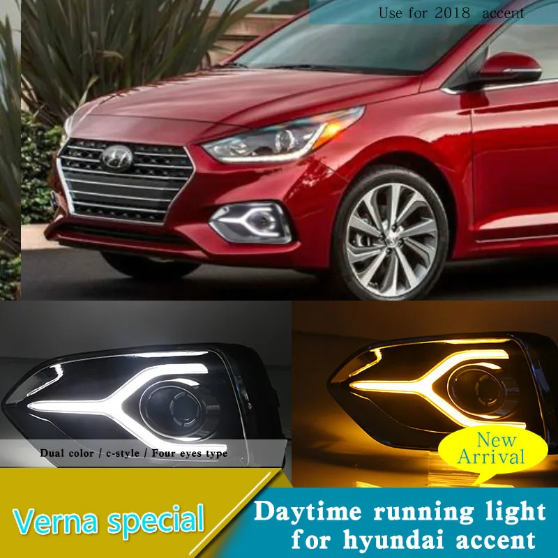 2pcs Led Drl For Hyundai Verna Accent solaris 2018 led daytime light with yellow signal fog lamp
2pcs Led Drl For Hyundai Verna Accent solaris 2018 led daytime light with yellow signal fog lamp