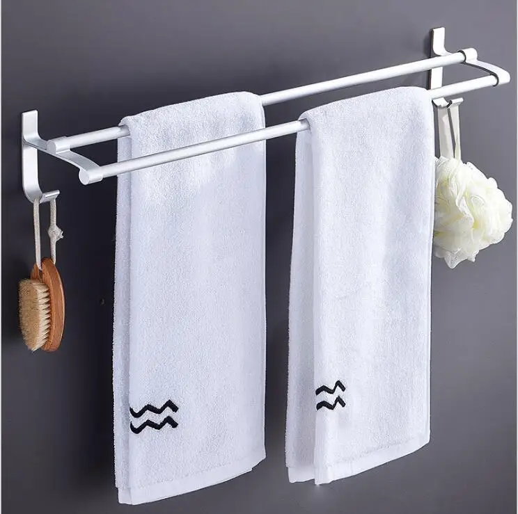 Bathroom Towel Rack Free Punch Space Aluminum Double Towel Bar Toilet Bathroom with Hook Storage Rack
Bathroom Towel Rack Free Punch Space Aluminum Double Towel Bar Toilet Bathroom with Hook Storage Rack