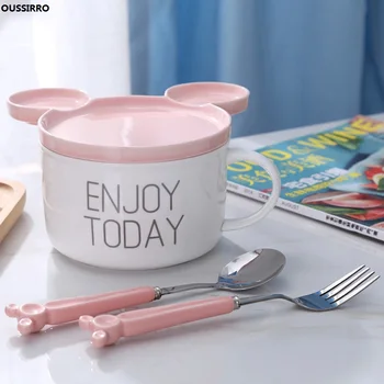 OUSSIRRO Cartoon ceramic instant noodle bowl with lid with household cereal bowl set student rice bowl creative tableware L2216
OUSSIRRO Cartoon ceramic instant noodle bowl with lid with household cereal bowl set student rice bowl creative tableware L2216