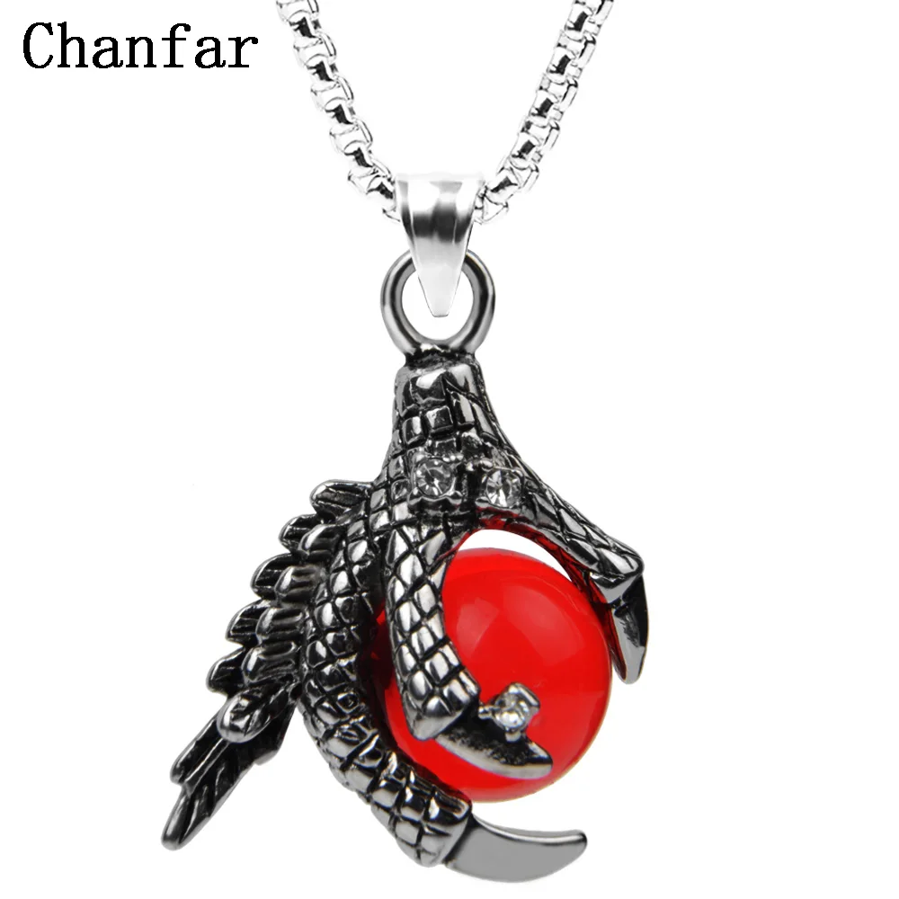 Chanfar Classic Dragon Claw Stainless Steel Necklace Punk Red Crystal Ball Pendant Necklace For Men Fashion Jewelry
Chanfar Classic Dragon Claw Stainless Steel Necklace Punk Red Crystal Ball Pendant Necklace For Men Fashion Jewelry