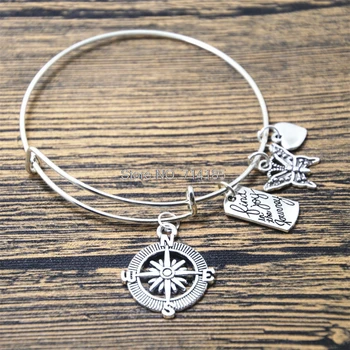 12pcs Compass Enjoy the Journey Adjustable Bangle Bracelet Charm bracelet Handmade Jewelry Gift for her
12pcs Compass Enjoy the Journey Adjustable Bangle Bracelet Charm bracelet Handmade Jewelry Gift for her