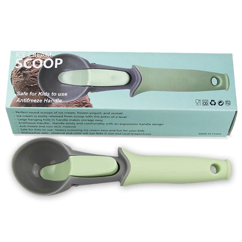 Ice Cream Scoop With Tpr Material Trigger Spoon, Nonstick Anti-Freeze Plastic Scoop For Cookie, Ice Cream, Fruit (Green)
Ice Cream Scoop With Tpr Material Trigger Spoon, Nonstick Anti-Freeze Plastic Scoop For Cookie, Ice Cream, Fruit (Green)