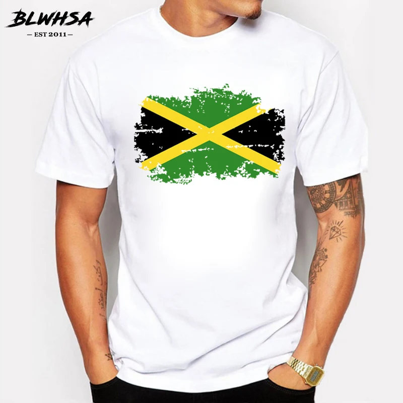 BLWHSA Jamaica Flag T shirt Men Summer Short Sleeve Cotton Brands Design T-shirts Funny Jamaica National Flag Men Clothing
BLWHSA Jamaica Flag T shirt Men Summer Short Sleeve Cotton Brands Design T-shirts Funny Jamaica National Flag Men Clothing