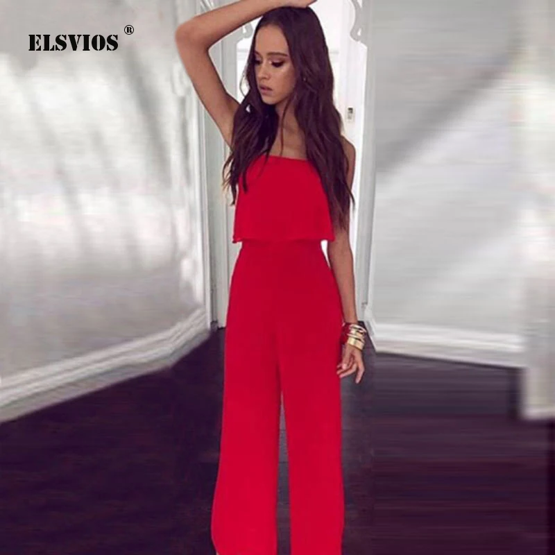 ELSVIOS Ruffles Strapless Off Shoulder Women Jumpsuits Summer Solid Backless Slash Neck Jumpsuit Wide Leg Pants Femme Overalls
ELSVIOS Ruffles Strapless Off Shoulder Women Jumpsuits Summer Solid Backless Slash Neck Jumpsuit Wide Leg Pants Femme Overalls