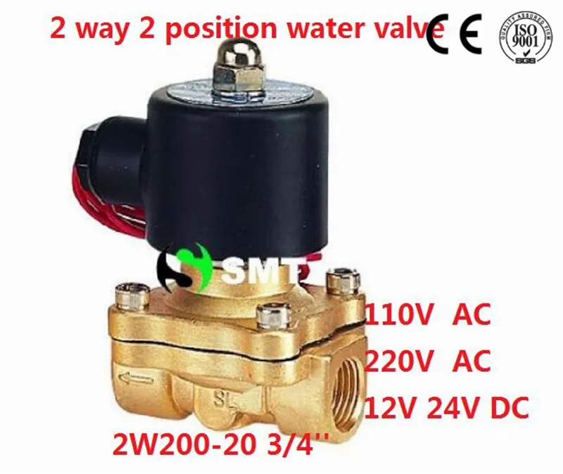 Free Shipping Solenoid Valve Water Air N/C 220V AC 3/4" 2W200-20 Option DC12V,DC24V or AC110V
Free Shipping Solenoid Valve Water Air N/C 220V AC 3/4" 2W200-20 Option DC12V,DC24V or AC110V