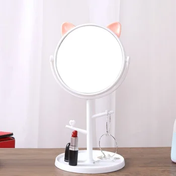 Cartoon Cat Desktop Make-up Mirror Rotating Princess Decorative Portable vanity round mirror jewelry rack Home Table Decoration
Cartoon Cat Desktop Make-up Mirror Rotating Princess Decorative Portable vanity round mirror jewelry rack Home Table Decoration