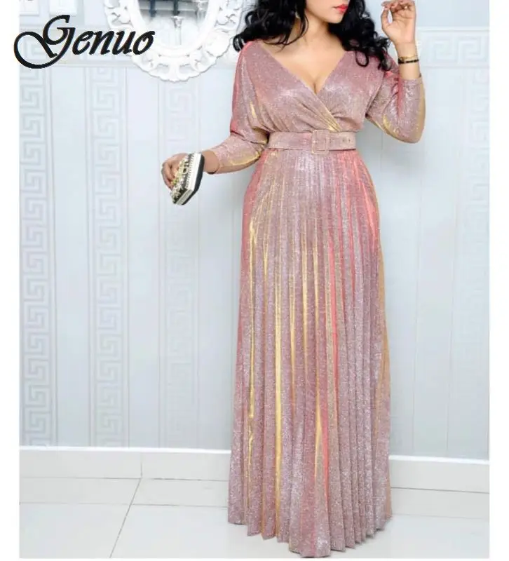 Women Long Dress African Popular Colorful Spring Cloth Pleated Mid-sleeved Commuter Big-size Dress with Belt Ankle-Length Dress
Women Long Dress African Popular Colorful Spring Cloth Pleated Mid-sleeved Commuter Big-size Dress with Belt Ankle-Length Dress