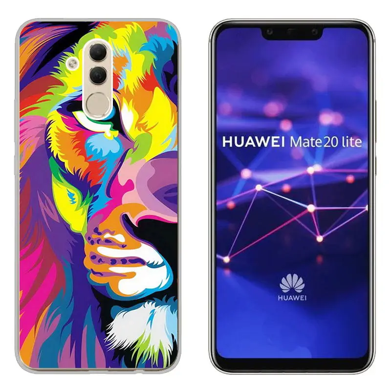 sFor Huawei Mate 20 Lite Patterned Clear Slim Ultra Thin Soft TPU Gel Case Cover (4)