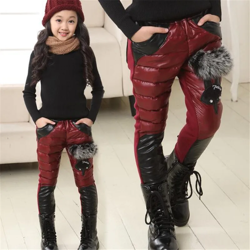 New Kids Winter Leather Pants Wine Red Fox Fur Down Cotton Trousers Baby Girls Plus Thick Warm Pants Kids Full Length Snow Pants
New Kids Winter Leather Pants Wine Red Fox Fur Down Cotton Trousers Baby Girls Plus Thick Warm Pants Kids Full Length Snow Pants