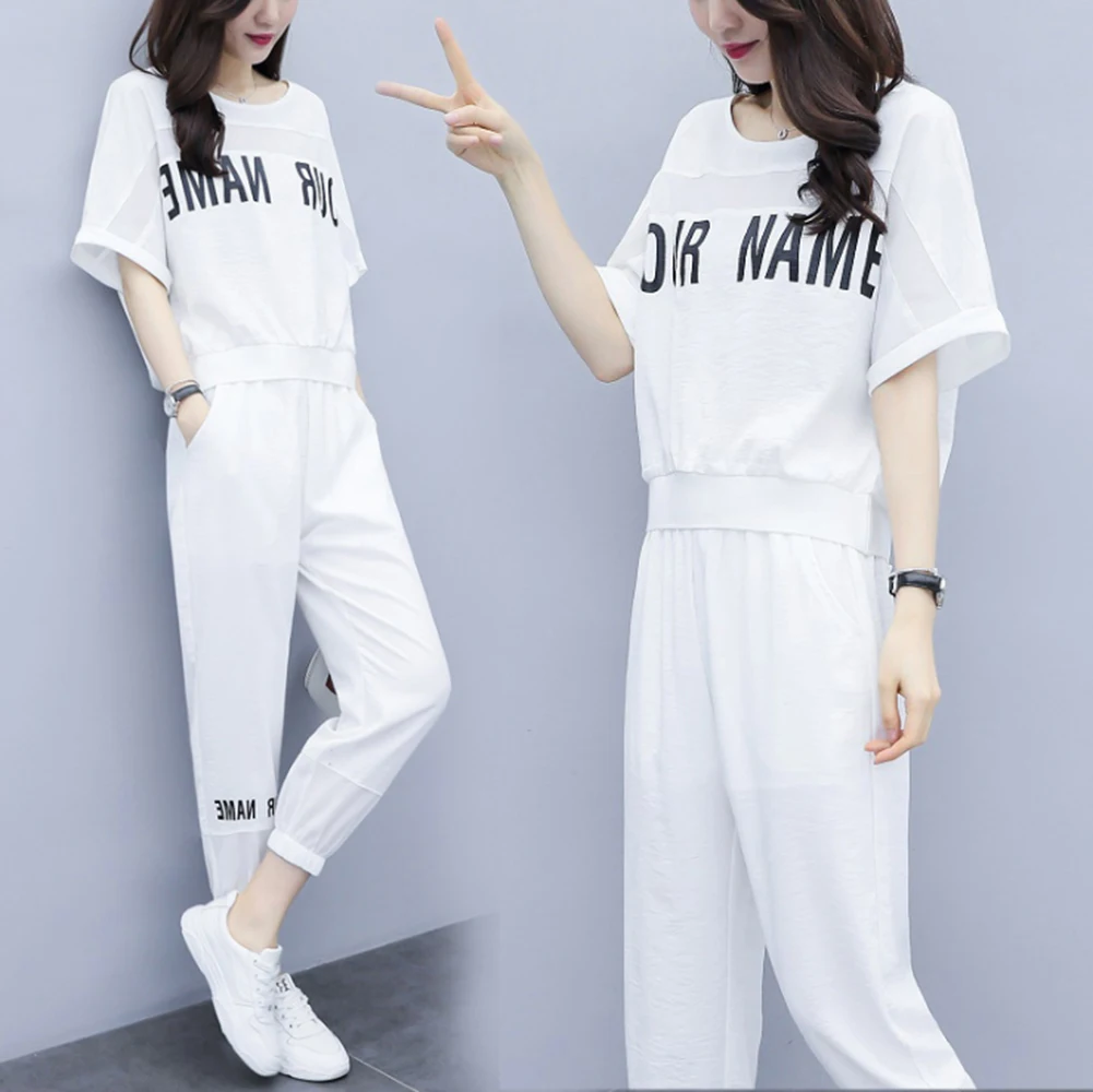 Spring and Summer new style Leisure sports suit Loose Korean fashion short sleeve + pants two-piece suit
Spring and Summer new style Leisure sports suit Loose Korean fashion short sleeve + pants two-piece suit