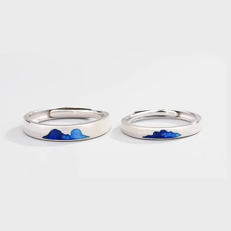 Silver Couple Rings Blue Ice Mountain Charm Adjustable Rings 925 Iceberg Wedding Engagement Rings For Women Men Fashion jewelry
Silver Couple Rings Blue Ice Mountain Charm Adjustable Rings 925 Iceberg Wedding Engagement Rings For Women Men Fashion jewelry