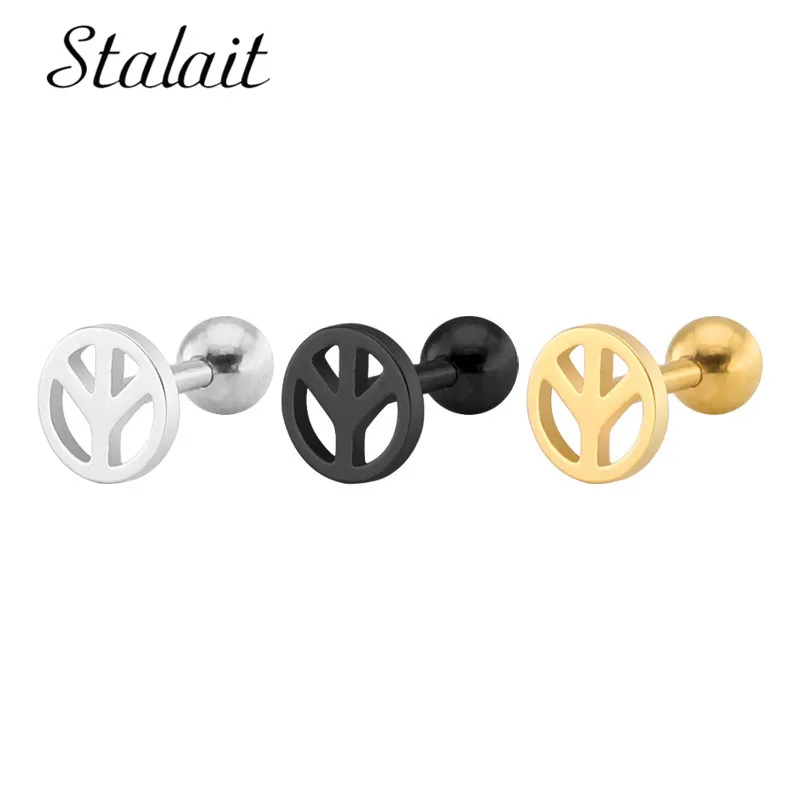 Titanium Steel Cutting Extension Anti-war Peace Stainless Steel Exquisite Gold Black Stud Earrings Women's Fine 2018 Gift
Titanium Steel Cutting Extension Anti-war Peace Stainless Steel Exquisite Gold Black Stud Earrings Women's Fine 2018 Gift