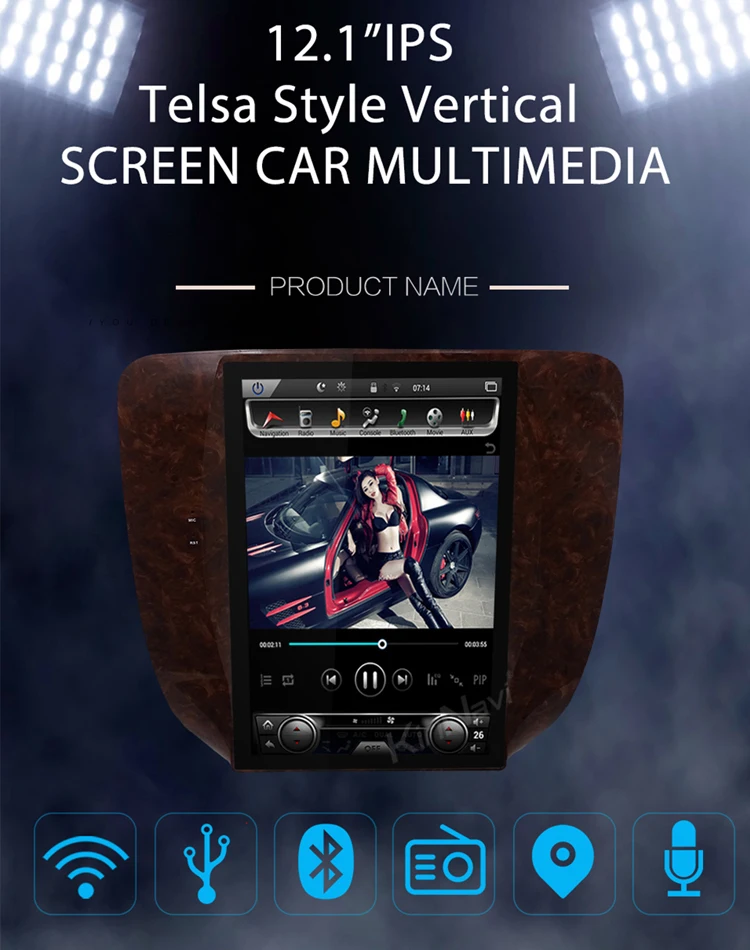 Top KiriNavi 12.1" Android 7.1 Car Radio GPS Navigation for Chevrolet Silverado Suburban Avalanche GMC Sierra Yukon Car Dvd Player 0