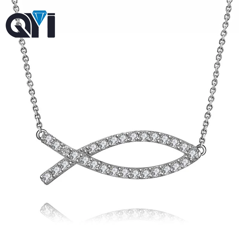 QYI Fish Style 925 Sterling Silver Pendant Necklace For Women Simulated Diamond Pendant Necklace for Lover Promise Party Gifts
QYI Fish Style 925 Sterling Silver Pendant Necklace For Women Simulated Diamond Pendant Necklace for Lover Promise Party Gifts