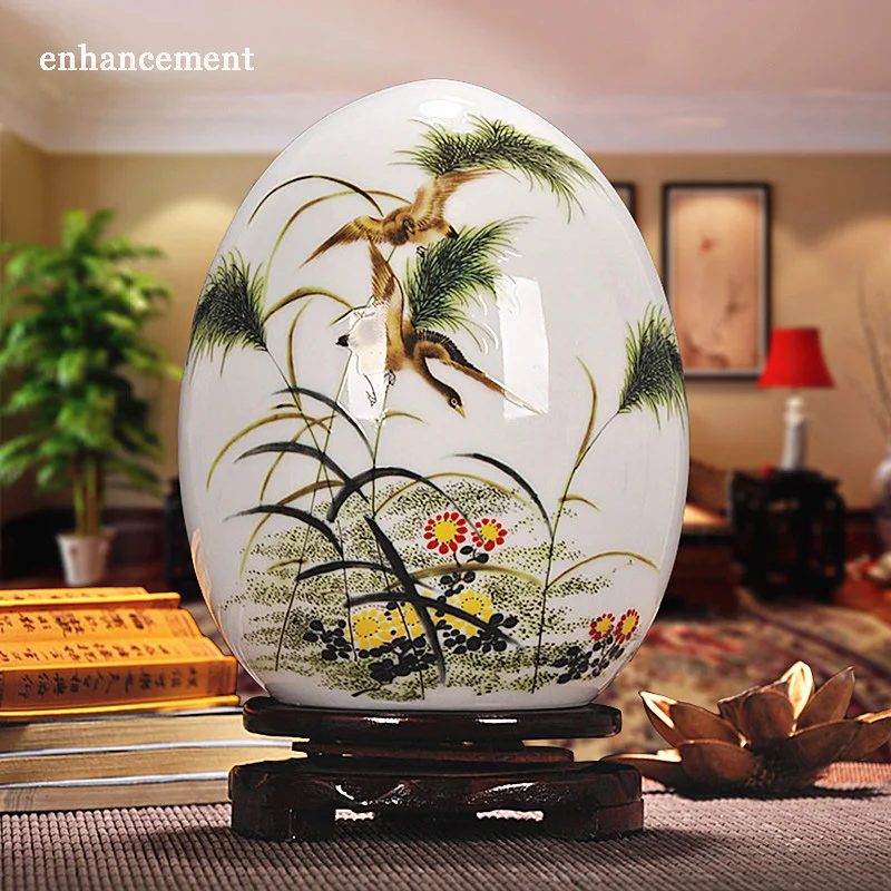 

Antique Jingdezhen Ceramic Vase Lucky Egg Powder Enamel Thin Prosperous Egg Contemporary Home Decoration Furnishing Article