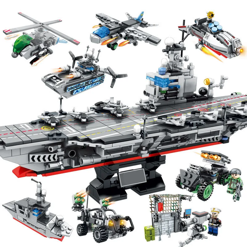 863PCS 8in1 Military Ship Model Building Blocks Compatible legoed Army Aircraft Helicopter warship weapon DIY bricks Toys
863PCS 8in1 Military Ship Model Building Blocks Compatible legoed Army Aircraft Helicopter warship weapon DIY bricks Toys
