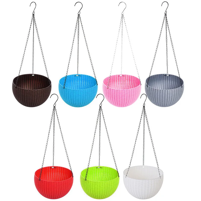 Hanging Planter Flower Pot Basket Round Rattan Plastic Durable For Garden Outdoor Plant E2S
Hanging Planter Flower Pot Basket Round Rattan Plastic Durable For Garden Outdoor Plant E2S