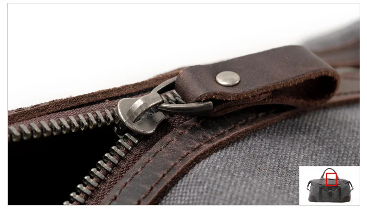 Womens Canvas Duffle Bags Grey Brown Black