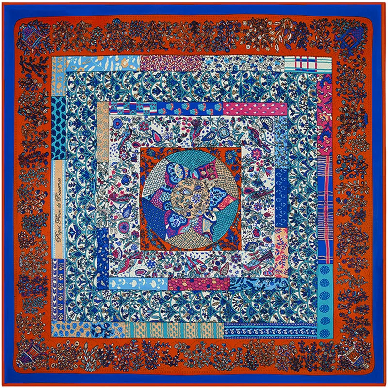 Fashion Scarves For Women Print Silk Satin Head Scarf Female 130cmx130cm Luxury Brand Square Shawl Large Hijab Scarfs For Ladies
Fashion Scarves For Women Print Silk Satin Head Scarf Female 130cmx130cm Luxury Brand Square Shawl Large Hijab Scarfs For Ladies