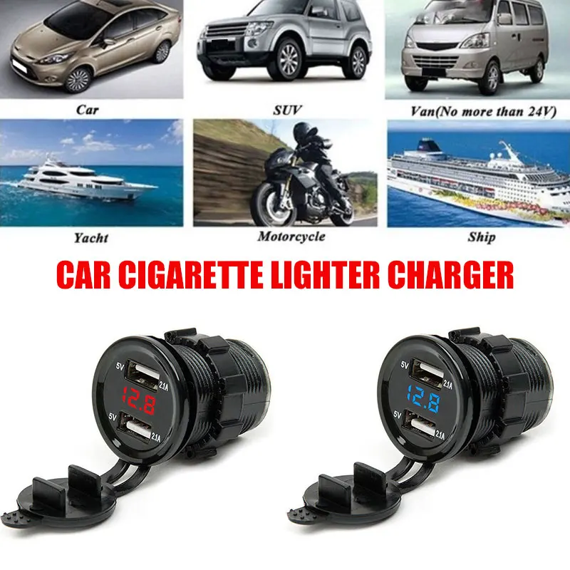 Vehemo 12/24V Auto Charger LED Display Cigarette Charger Universal Pad Car Charger Car Accessories Waterproof
Vehemo 12/24V Auto Charger LED Display Cigarette Charger Universal Pad Car Charger Car Accessories Waterproof