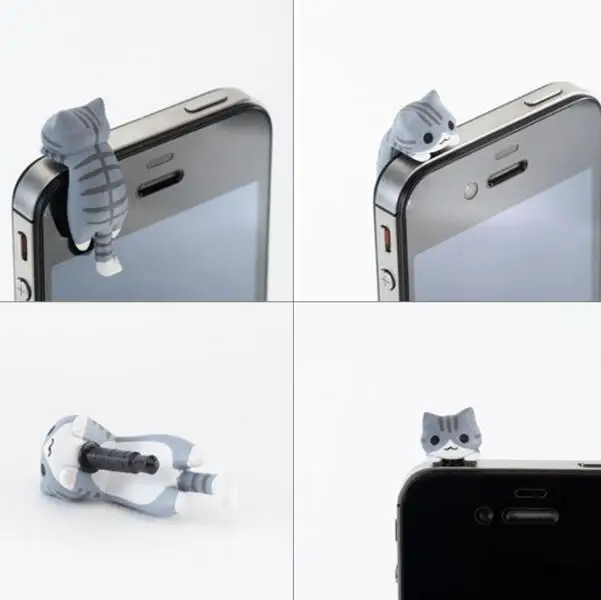 Аксессуары для мобильных телефонов kawaii cheese cat 3 5 мм разъем против пыли Samsung Galaxy S6 s5