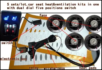 5sets/lot,5 fans/set,car seat heater&ventilation kits with five positions dual dial switch, car seat heater&cooler kits in one
5sets/lot,5 fans/set,car seat heater&ventilation kits with five positions dual dial switch, car seat heater&cooler kits in one