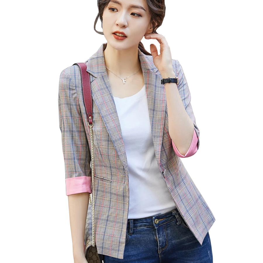 Vintage Single Button Plaid Women Blazer Spring Summer Korean Jackets Female Retro Suits Coat Work Feminino Outerwear Blaser
Vintage Single Button Plaid Women Blazer Spring Summer Korean Jackets Female Retro Suits Coat Work Feminino Outerwear Blaser