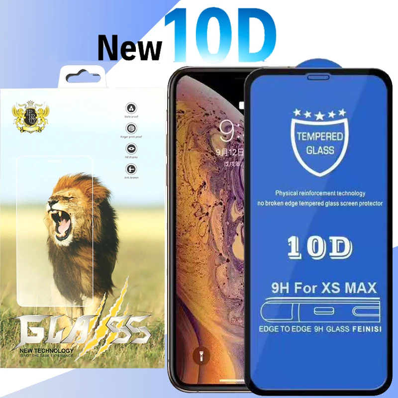 50pcs 10D Full Curved Tempered Glass Screen Protector For iPhone 11 Pro Max XS XR X 8 7 6 6S Plus Anti-Scratch With New Package
50pcs 10D Full Curved Tempered Glass Screen Protector For iPhone 11 Pro Max XS XR X 8 7 6 6S Plus Anti-Scratch With New Package