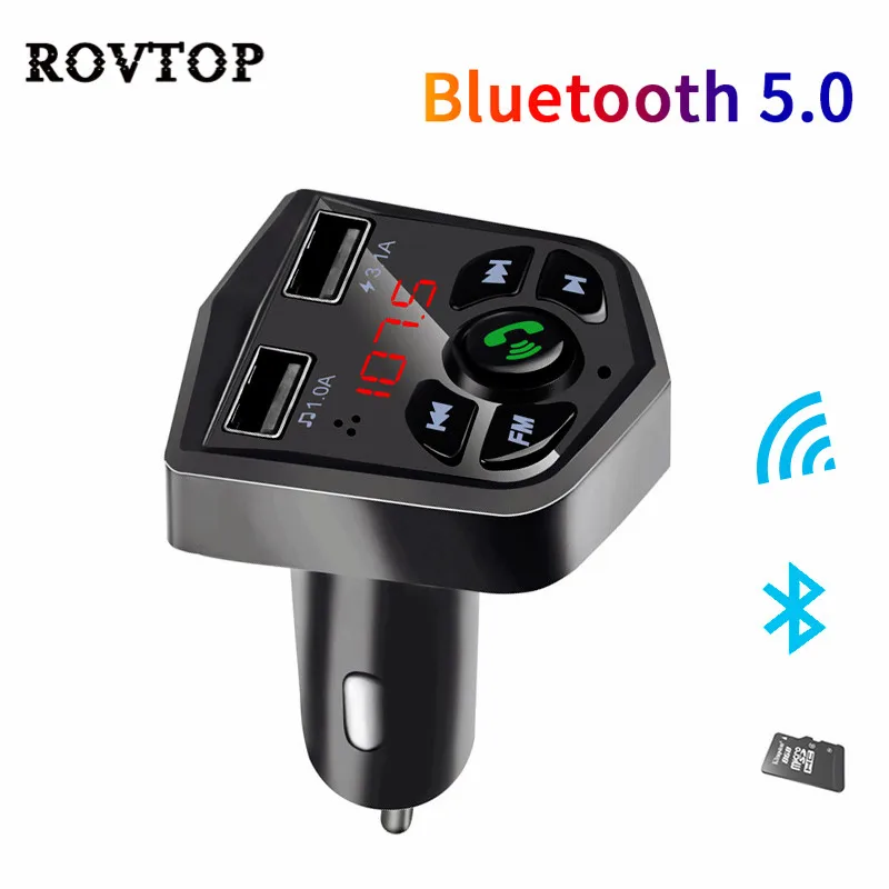 Bluetooth 5.0 Car Kit MP3 Player FM Transmitter Micro SD TF Music Playing LED Dual USB 4.1A Car Charger Voltage Display
Bluetooth 5.0 Car Kit MP3 Player FM Transmitter Micro SD TF Music Playing LED Dual USB 4.1A Car Charger Voltage Display