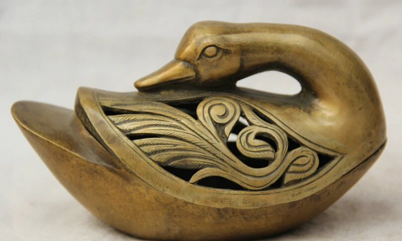 150610 S1380 7 " China Chinese Brass Folk duck quacker animal Incense Burner Censer
150610 S1380 7 " China Chinese Brass Folk duck quacker animal Incense Burner Censer