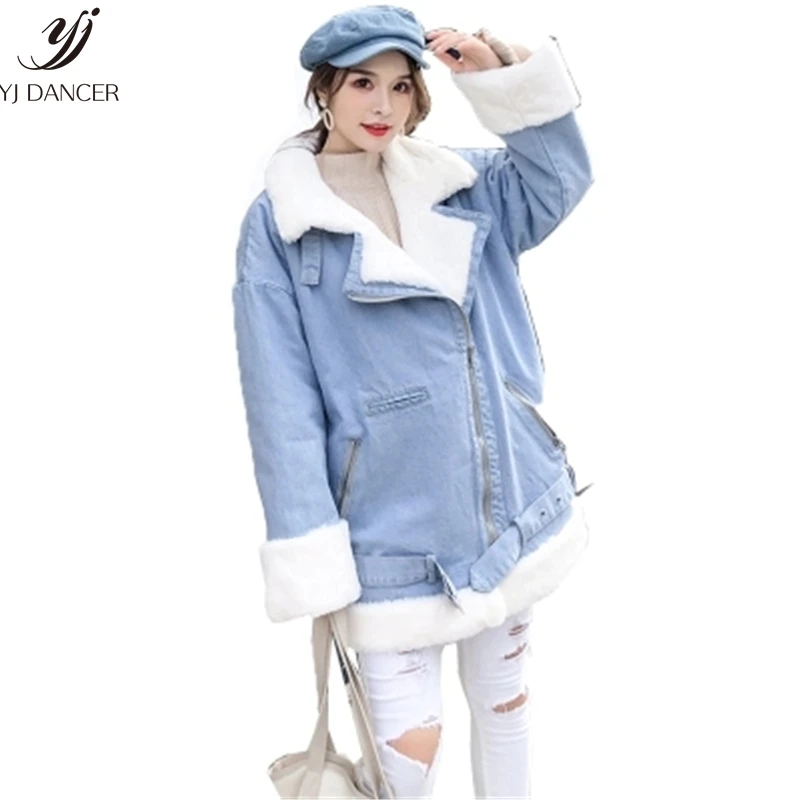 Cowboy Women's Cotton Coat 2018 Fashion New High quality Winter Lapels Thick Cotton Coat Loose Long Coat Cowboy Lamb Coat Female
Cowboy Women's Cotton Coat 2018 Fashion New High quality Winter Lapels Thick Cotton Coat Loose Long Coat Cowboy Lamb Coat Female