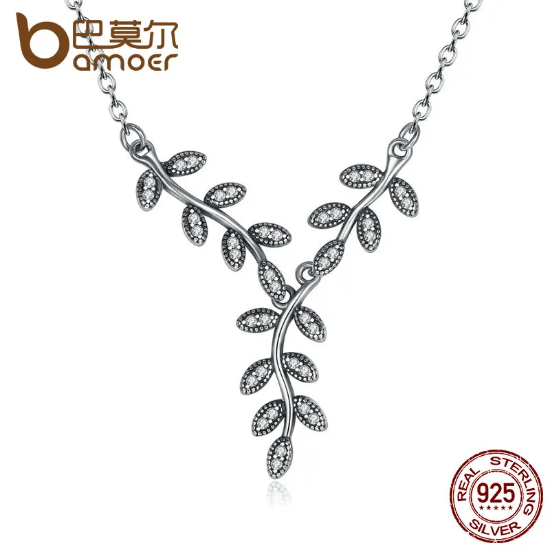 BAMOER 925 Sterling Silver Sparkling Leaves Long Pendant Necklace, Clear CZ Women Pendants & Necklaces Jewelry PSN008
BAMOER 925 Sterling Silver Sparkling Leaves Long Pendant Necklace, Clear CZ Women Pendants & Necklaces Jewelry PSN008