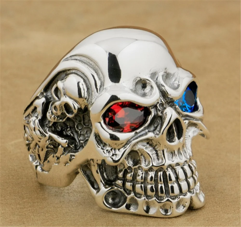 Men's Solid Skull Ring Gothic Punk Biker Rider Red/Blue Eyes Ring Vintage Big Skeleton Finger Band Rings Men Jewelry
Men's Solid Skull Ring Gothic Punk Biker Rider Red/Blue Eyes Ring Vintage Big Skeleton Finger Band Rings Men Jewelry