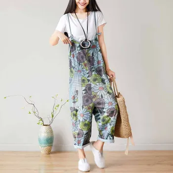 2019 Women Big Size Denim Harem Jumpsuit Summer Loose Female Floral Printed Overalls Vintage Pocket Ripped Hole Romper
2019 Women Big Size Denim Harem Jumpsuit Summer Loose Female Floral Printed Overalls Vintage Pocket Ripped Hole Romper