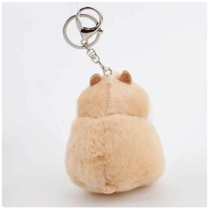 Fashion Cute Cartoon Animal Plush Hamster Toys Key Chain Ring Woman Faux Rabbit Fur Pom Pom Keychain Bauble Plush Mouse Dolls (12)