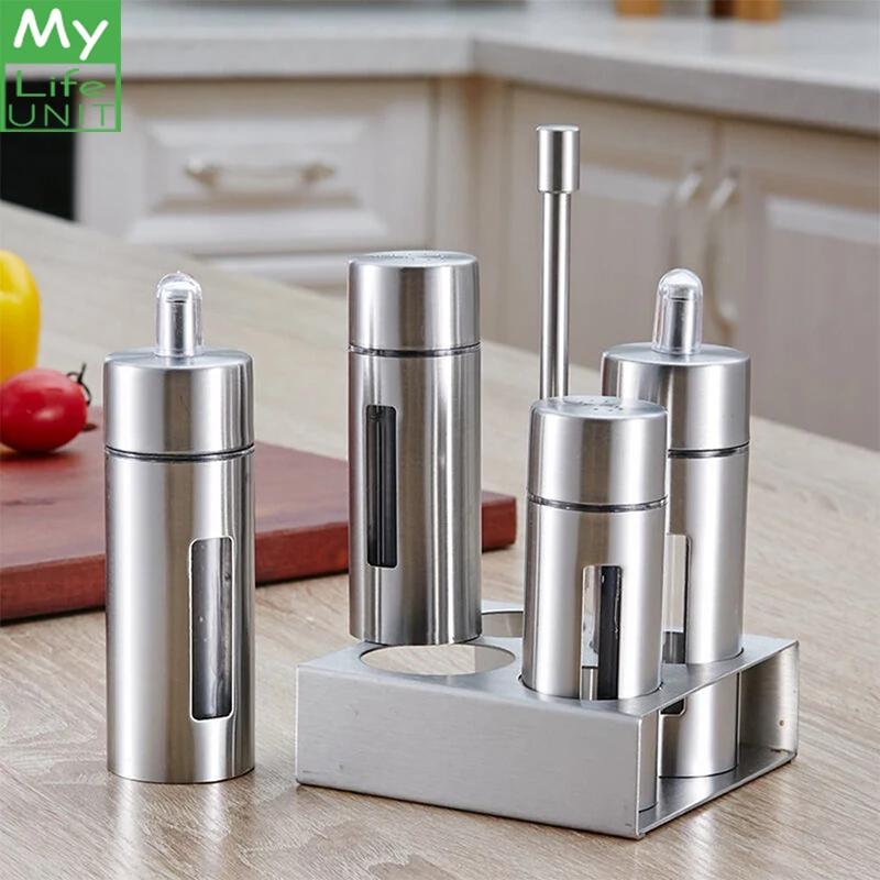 MyLifeUNIT Cruet Set Oil Vinegar Dispenser Bottles Stainless Steel Salt Pepper Shakers Condiment Spice Jars Server Spice Holder
MyLifeUNIT Cruet Set Oil Vinegar Dispenser Bottles Stainless Steel Salt Pepper Shakers Condiment Spice Jars Server Spice Holder
