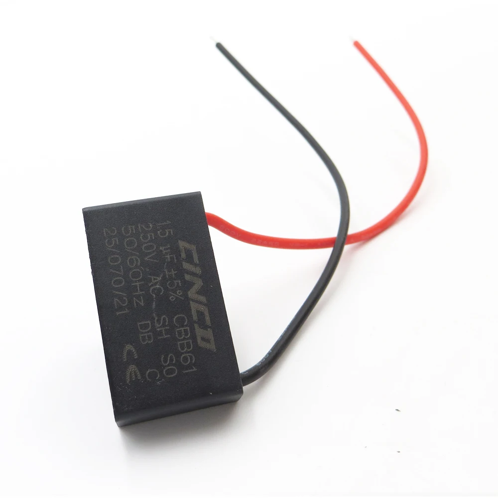 CBB61 starting capacitor 1.5uF/250V 2 wires 50/60Hz Motor Run Capacitor electrical fan exhaust fan capacitor start AC
CBB61 starting capacitor 1.5uF/250V 2 wires 50/60Hz Motor Run Capacitor electrical fan exhaust fan capacitor start AC