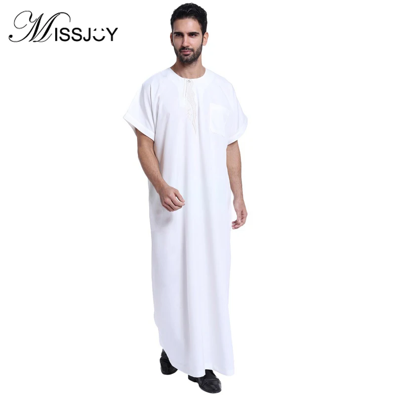 MISSJOY New Erkek Giyim Muslim Mens Clothing Saudi Arabia Short Sleeve O-Neck loose kurta ropa hombre Islamic clothes Long Dress
MISSJOY New Erkek Giyim Muslim Mens Clothing Saudi Arabia Short Sleeve O-Neck loose kurta ropa hombre Islamic clothes Long Dress