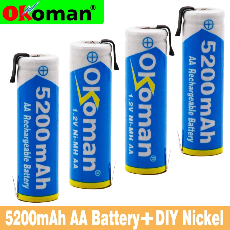 High capacity 1.2V AA 5200mAh NI-MH Rechargeable Battery package with pins for Philips Shaving Tabs Braun Electric toothbr
High capacity 1.2V AA 5200mAh NI-MH Rechargeable Battery package with pins for Philips Shaving Tabs Braun Electric toothbr
