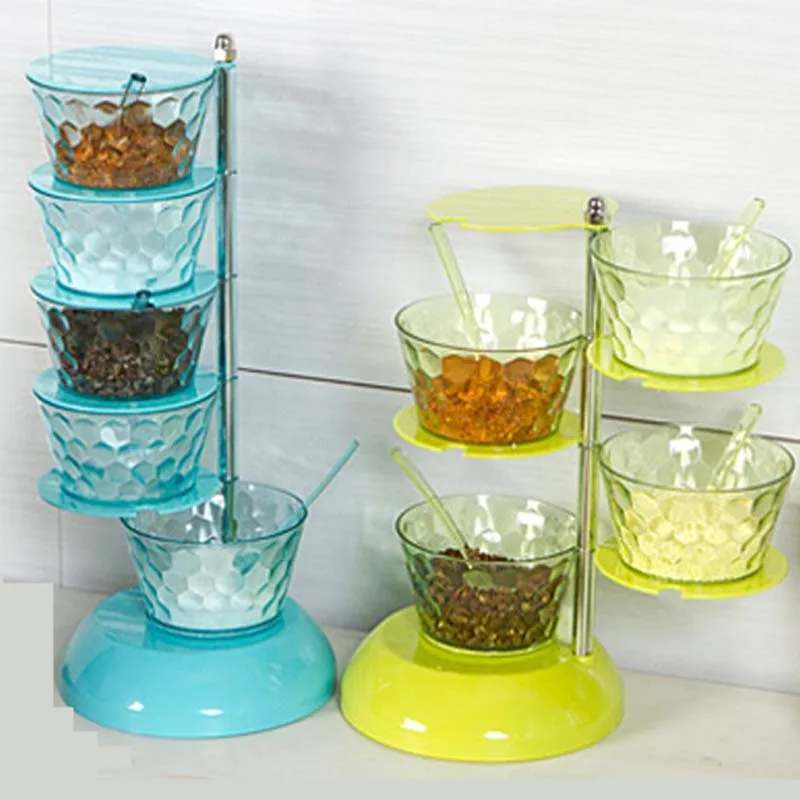 Crystal Seasoning Box Stand-able Condiment Dispenser Rotatable Spice Box 360 Degrees Sauce Bottle With Spoon Salt Shaker Cans
Crystal Seasoning Box Stand-able Condiment Dispenser Rotatable Spice Box 360 Degrees Sauce Bottle With Spoon Salt Shaker Cans